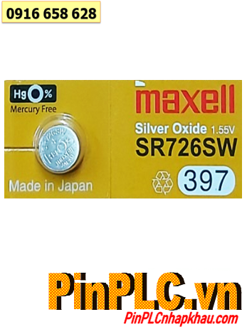 Maxell SR726SW _Pin 397; Pin đồng hồ 1.55v Silver Oxide Maxell SR726SW _Pin 397